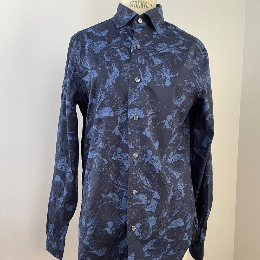 Ted Baker Black and Blue Button Down Shirt - Made in Kenya